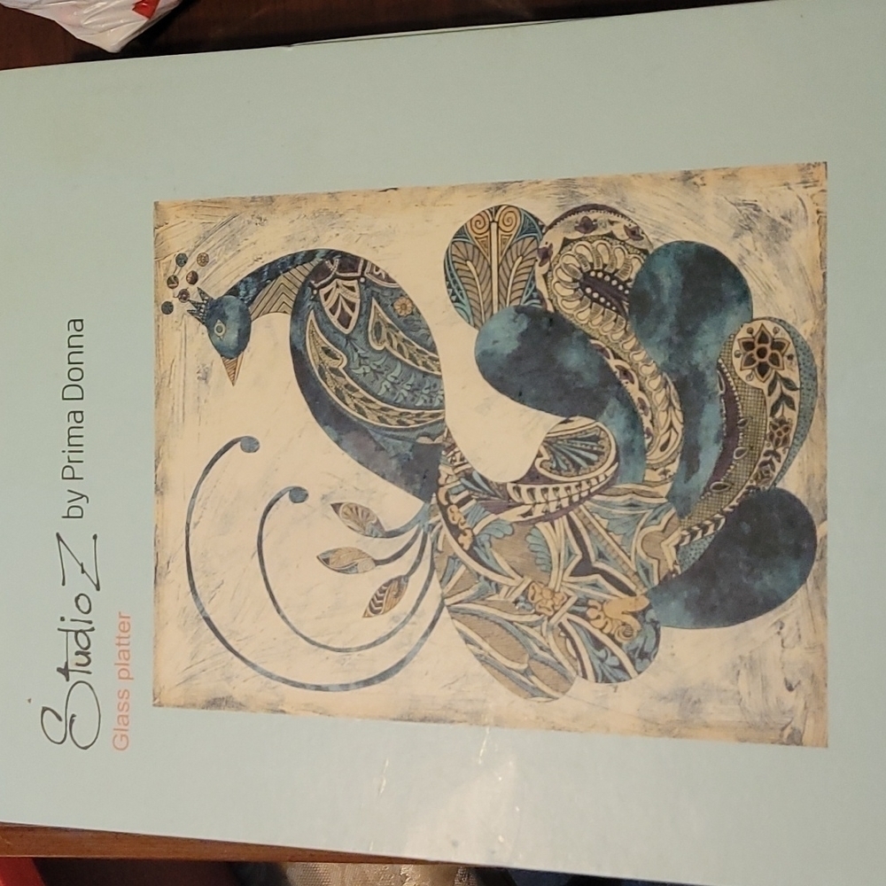 Studio Z by Prima Donna Glass Platter NIB